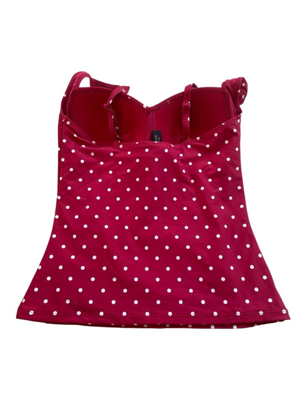 Nip Tuck Swim Red Polka Dot Tankini Set Size US 10 Full Coverage Bottoms Ruched - Picture 8 of 10